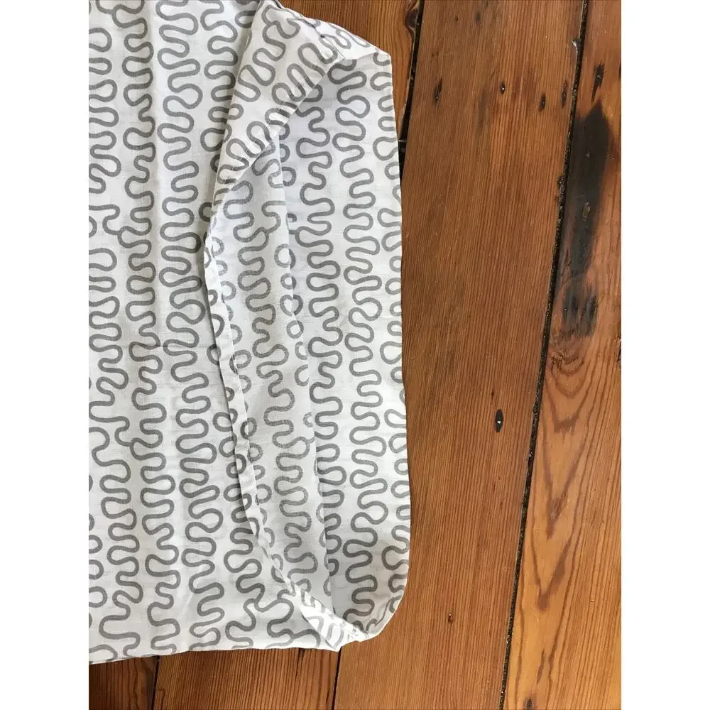 Set Pair 2 IKEA Krakris White Gray Squiggle Pattern Standard Cotton Pillow Cases